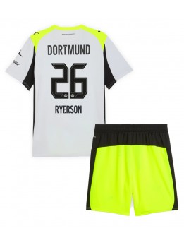 Billige Borussia Dortmund Julian Ryerson #26 Bortedraktsett Barn 2025-26 Kortermet (+ Korte bukser)